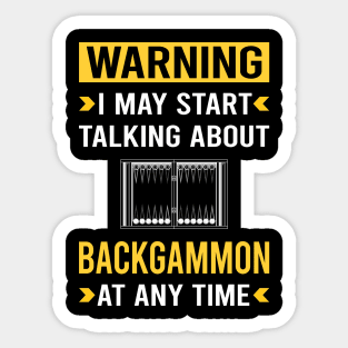 Warning Backgammon Sticker